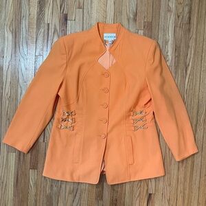 LILY & TAYLOR Bright Orange Blazer